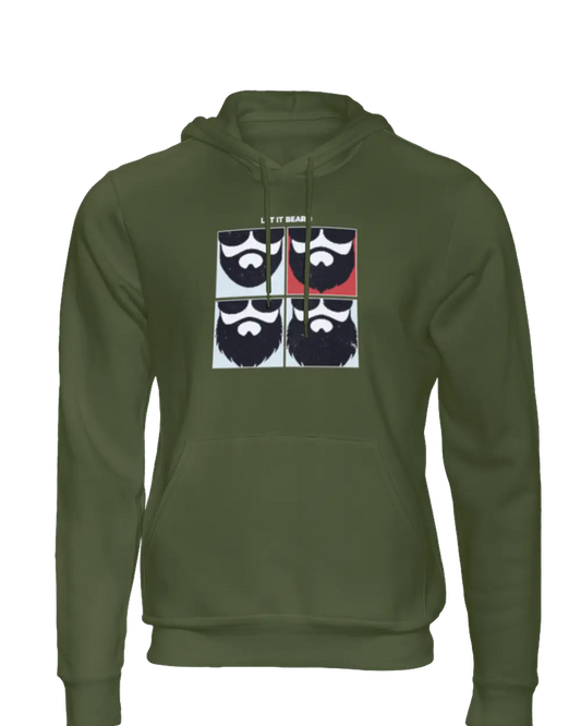 Let it Beard Army Green Hoodie|Hoodie