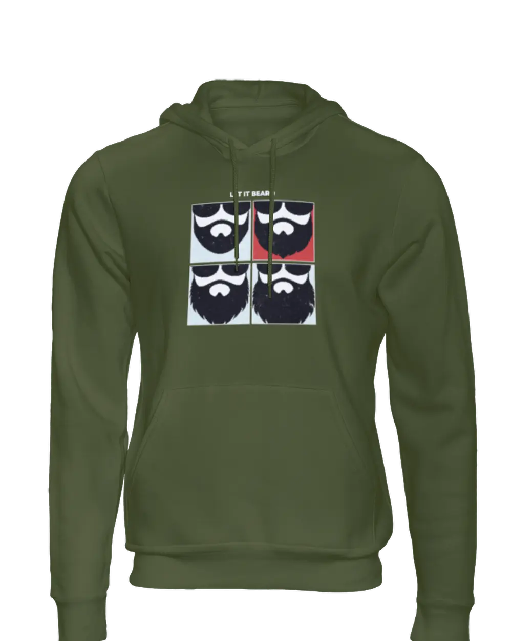 Let it Beard Army Green Hoodie - No Shave Life
