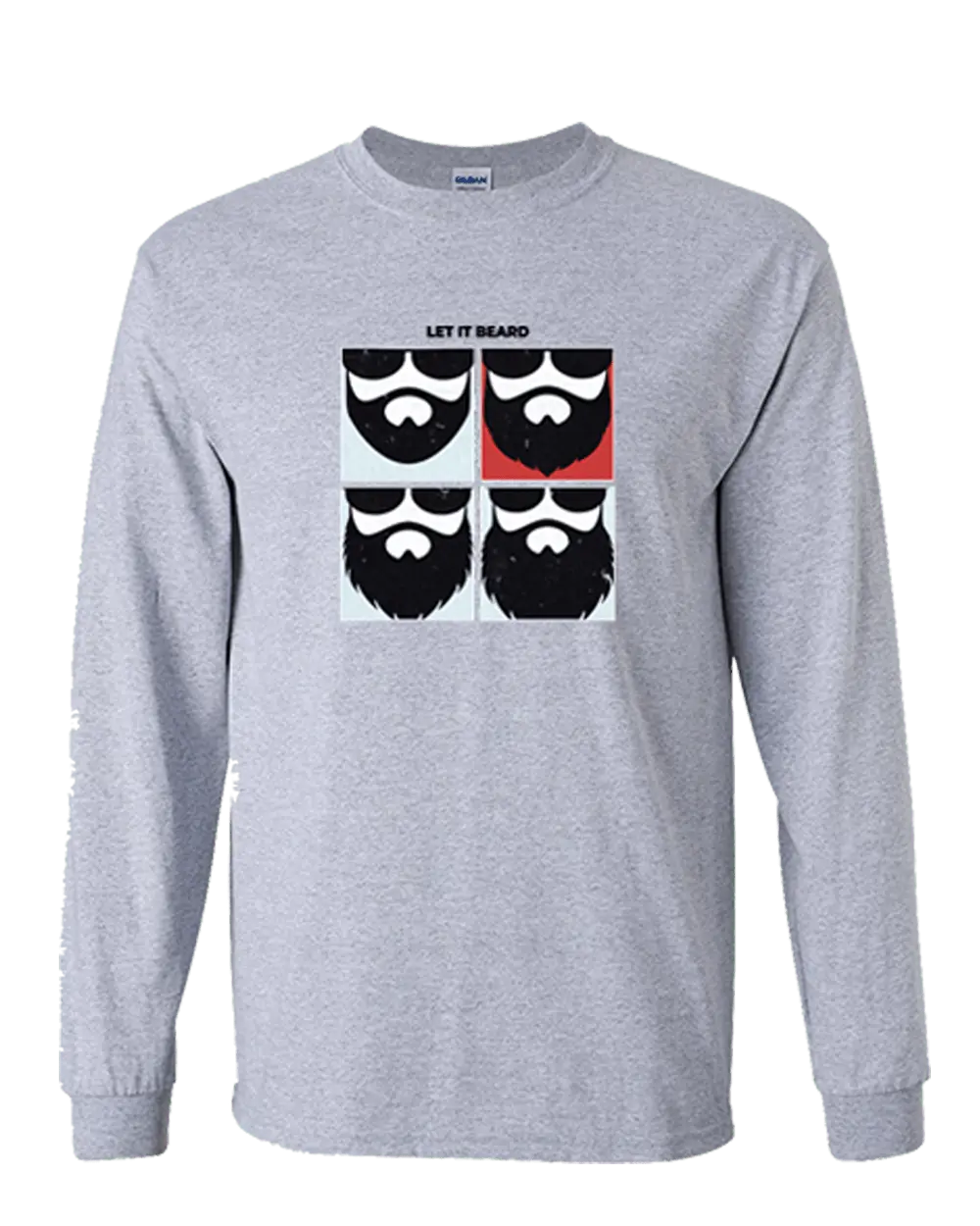 Let it Beard Grey Long Sleeve Shirt|Long Sleeve Shirt