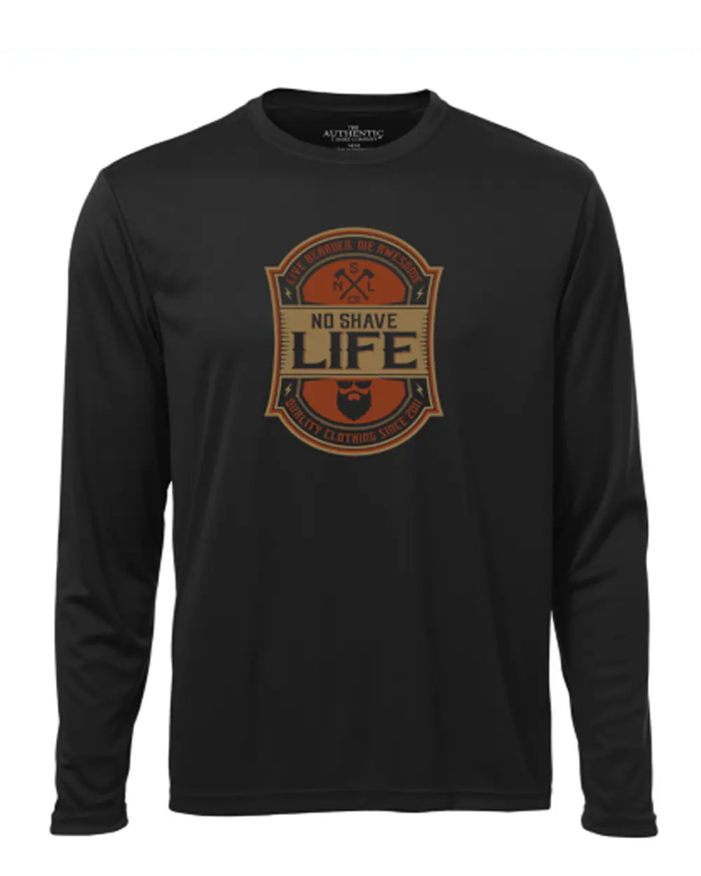 Live Bearded, Die Awesome Black Long Sleeve Shirt|Long Sleeve Shirt