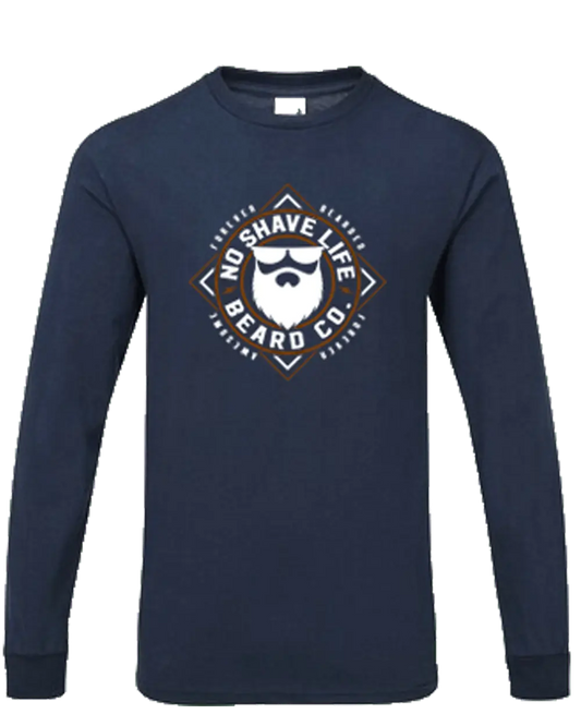 Forever Bearded NSL Navy Blue Long Sleeve Shirt|Long Sleeve Shirt