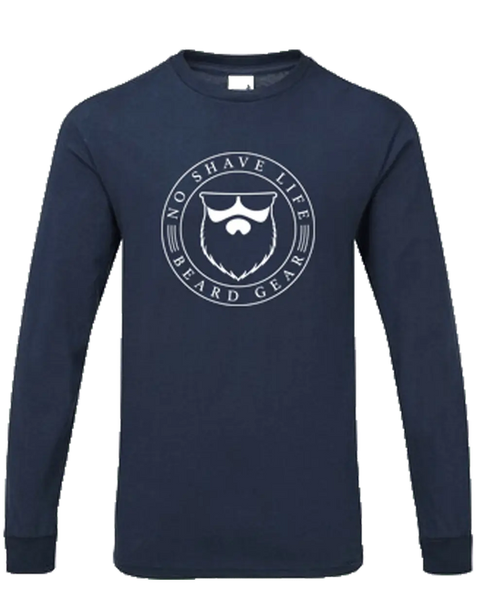 SEAL OF BEARD Navy Blue Long Sleeve Shirt|Long Sleeve Shirt