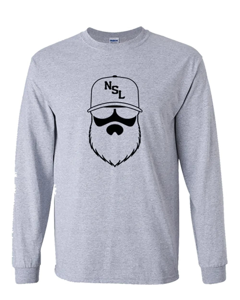 No Shave Life Beard League Grey Long Sleeve Shirt|Long Sleeve Shirt