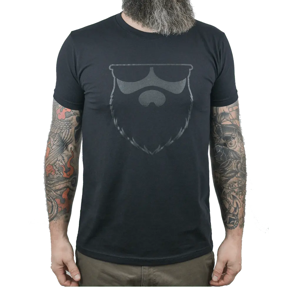 OG No Shave Life Beard Black X Black T-Shirt|T-Shirt