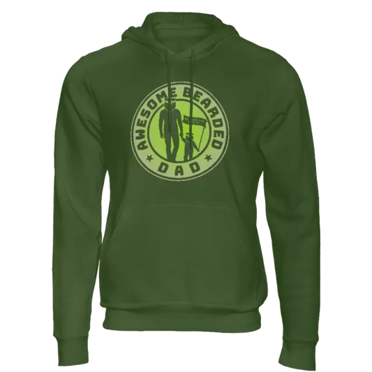 Awesome Bearded Dad Military Green Men's Hoodie|Hoodie