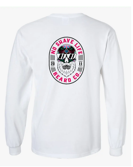 Sugar Skull White Long Sleeve Shirt|Long Sleeve Shirt