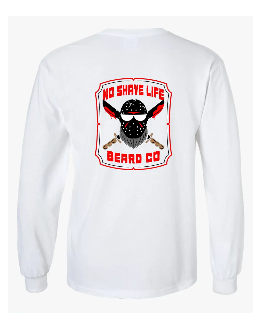 Bearded Slasher NSL White Long Sleeve Shirt|Long Sleeve Shirt