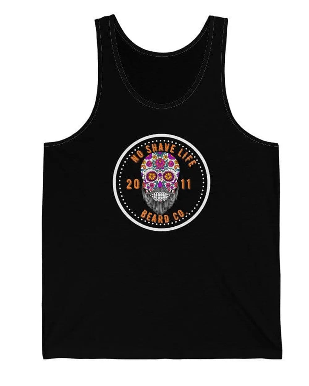 Bearded Sugar Skull Black Men's Tank Top|Mens Tank Top