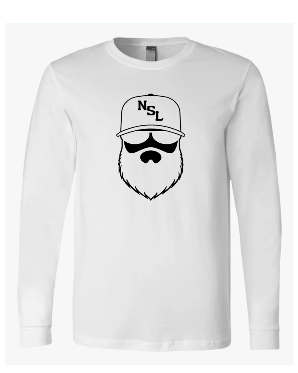 No Shave Life Beard League White Long Sleeve Shirt|Long Sleeve Shirt